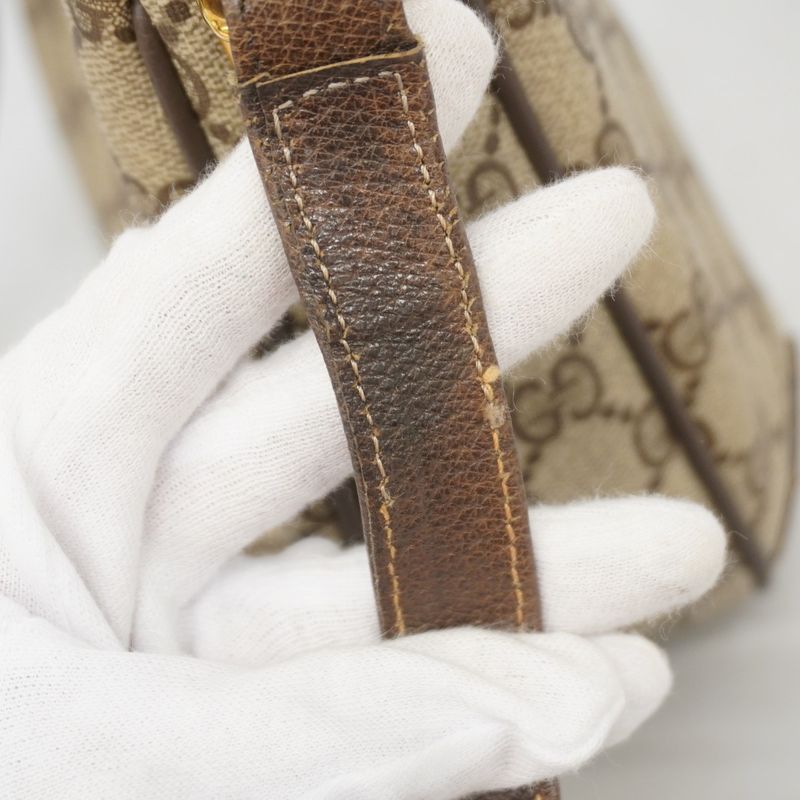 Gucci Shoulder Bag GG Supreme 40 02 022 PVC Brown Gold/silver Hardware Women