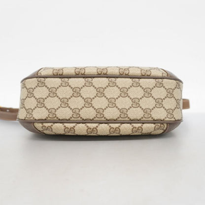 Gucci Shoulder Bag GG Supreme 40 02 022 PVC Brown Gold/silver Hardware Women