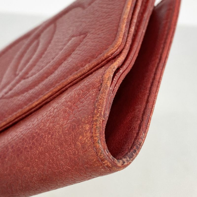 Chanel Wallet Caviar Skin Red Gold Hardware Women