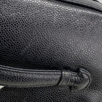 Chanel Vanity Bag Caviar Skin Black Gold Hardware Women