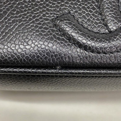 Chanel Vanity Bag Caviar Skin Black Gold Hardware Women