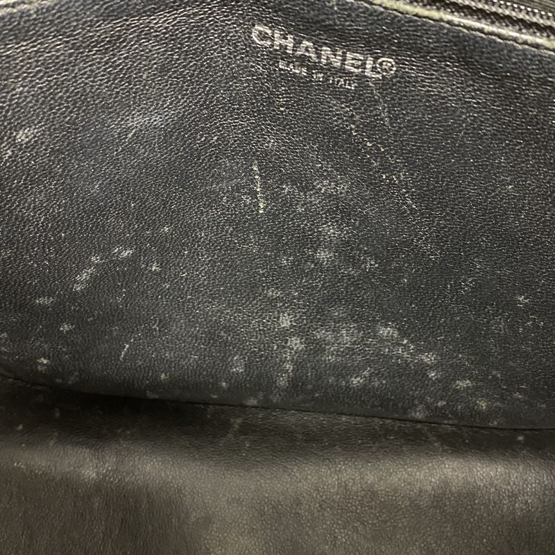 Chanel Tote Bag Revival Tote Caviar Skin Black Silver Hardware Women's