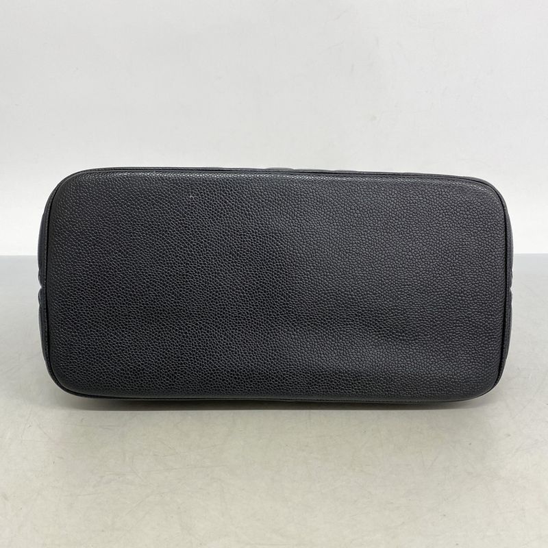 Chanel Tote Bag Revival Tote Caviar Skin Black Silver Hardware Women's