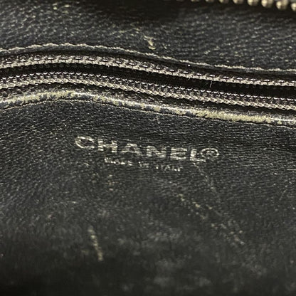 Chanel Tote Bag Revival Tote Caviar Skin Black Silver Hardware Women's