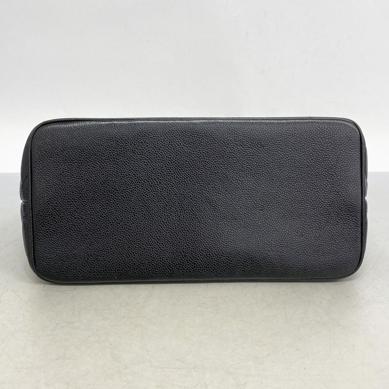 Chanel Tote Bag Revival Tote Caviar Skin Black Gold Hardware Women's