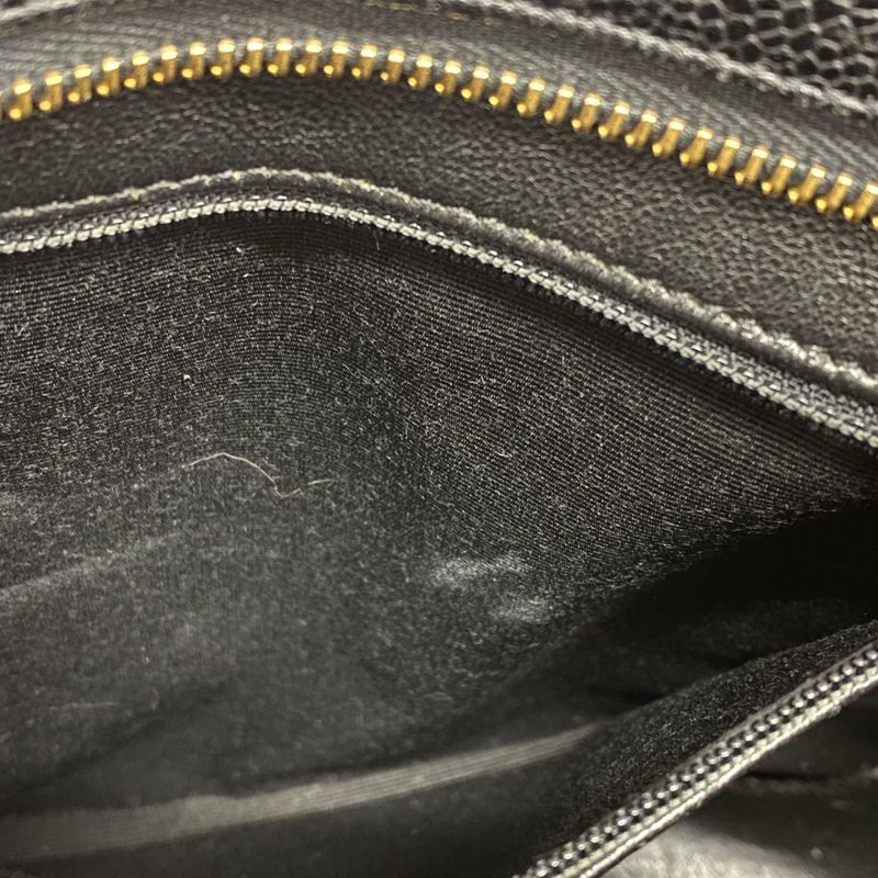 Chanel Tote Bag Revival Tote Caviar Skin Black Gold Hardware Women's