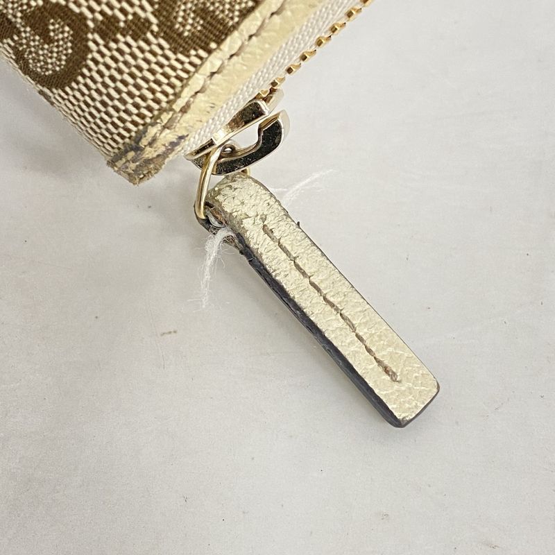 Gucci Long Wallet GG Canvas 307980 Canvas Brown Chien Pan Gold Hardware Men