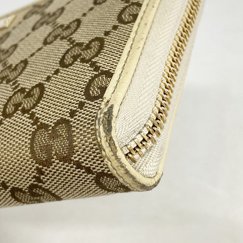 Gucci Long Wallet GG Canvas 307980 Canvas Brown Chien Pan Gold Hardware Men