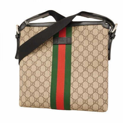 Gucci Shoulder Bag GG Supreme/sherry Line 387111 PVC Brown Black Silver