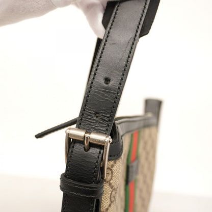 Gucci Shoulder Bag GG Supreme/sherry Line 387111 PVC Brown Black Silver