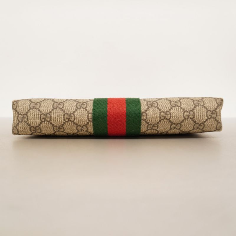 Gucci Shoulder Bag GG Supreme/sherry Line 387111 PVC Brown Black Silver