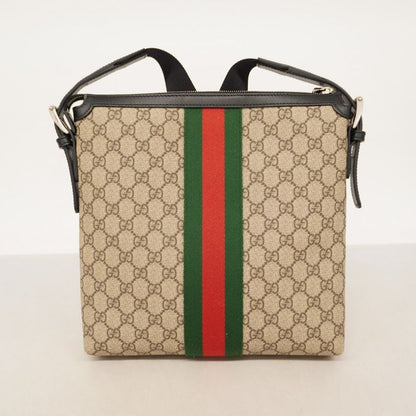 Gucci Shoulder Bag GG Supreme/sherry Line 387111 PVC Brown Black Silver