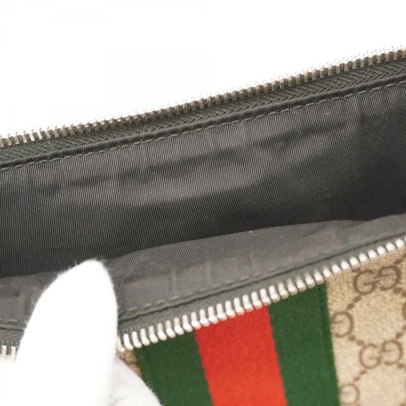 Gucci Shoulder Bag GG Supreme/sherry Line 387111 PVC Brown Black Silver