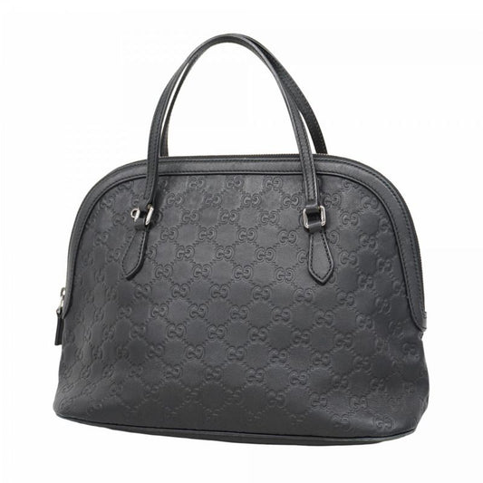 Gucci Handbag Guccissima 420023 Leather Black Silver Hardware Women's