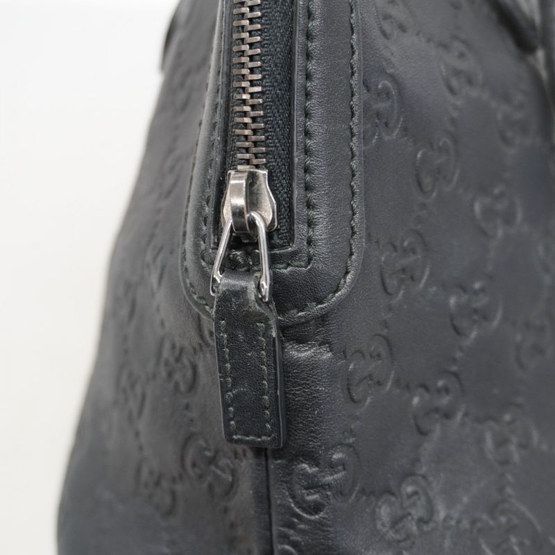 Gucci Handbag Guccissima 420023 Leather Black Silver Hardware Women's