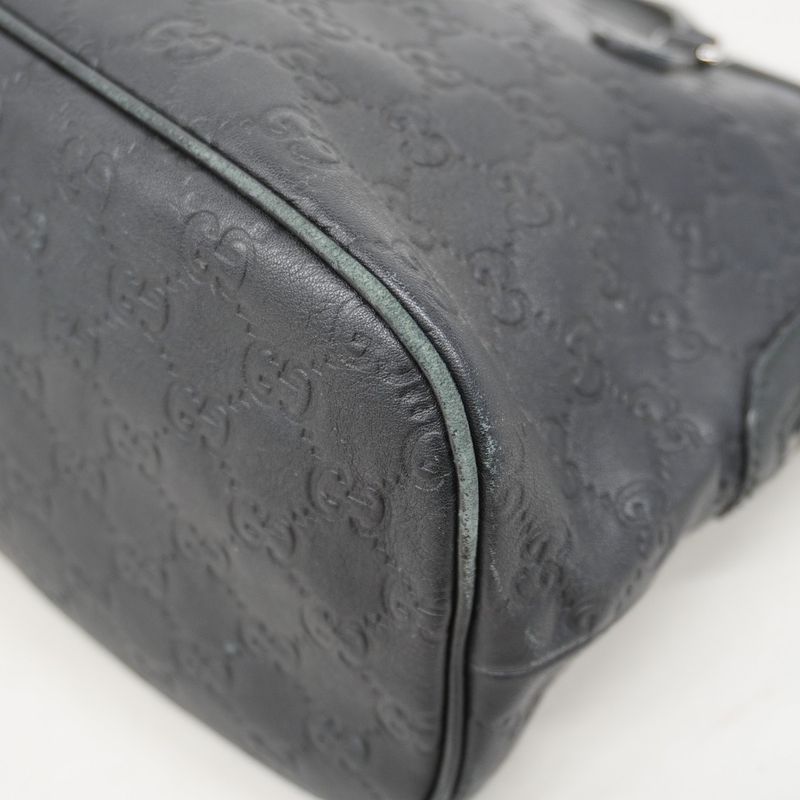 Gucci Handbag Guccissima 420023 Leather Black Silver Hardware Women's