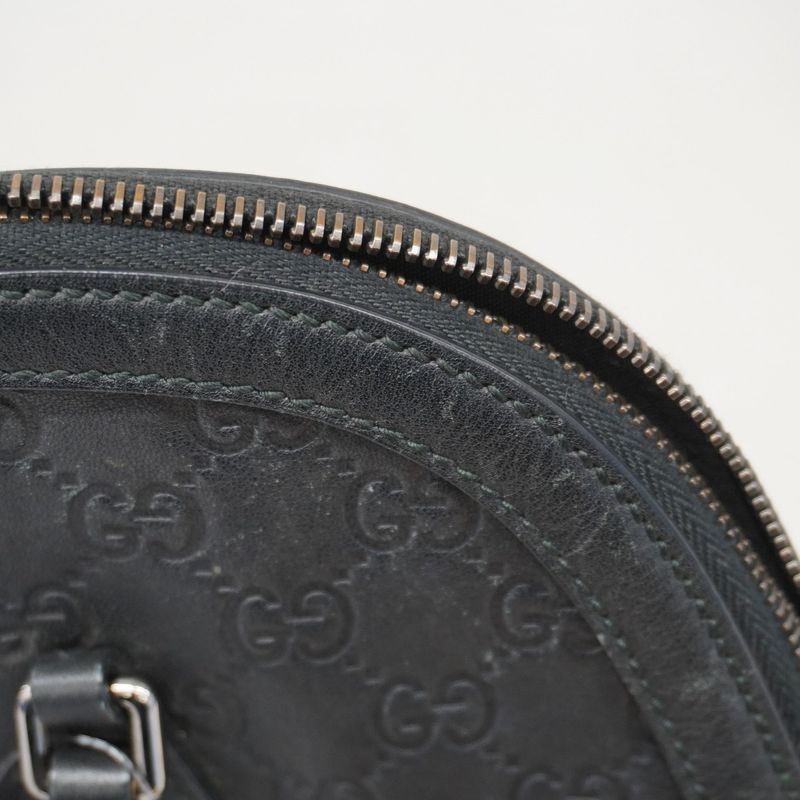 Gucci Handbag Guccissima 420023 Leather Black Silver Hardware Women's