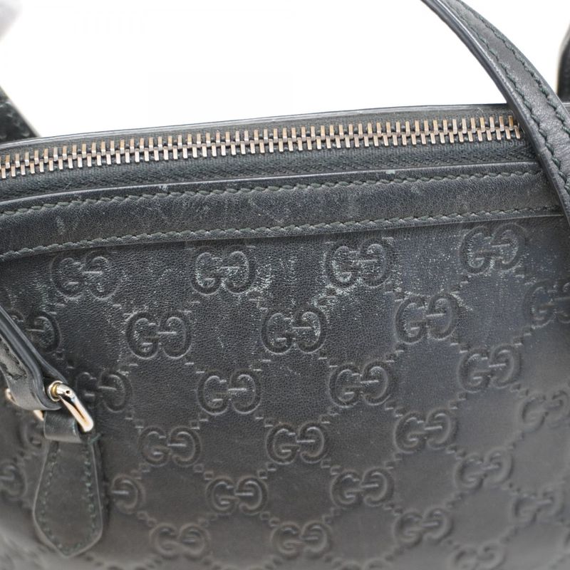 Gucci Handbag Guccissima 420023 Leather Black Silver Hardware Women's
