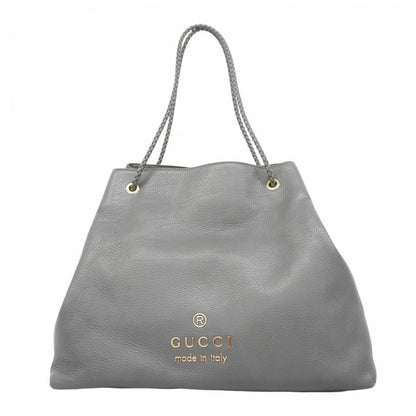 Gucci Tote Bag 380118 Leather Grey Chien Pan Gold Hardware Women's
