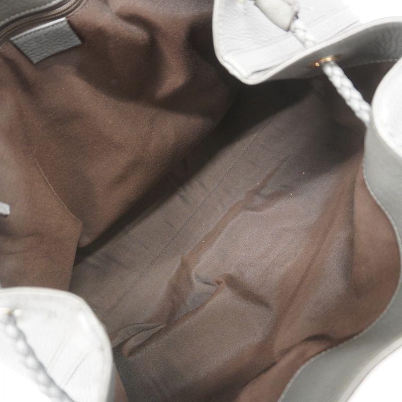 Gucci Tote Bag 380118 Leather Grey Chien Pan Gold Hardware Women's