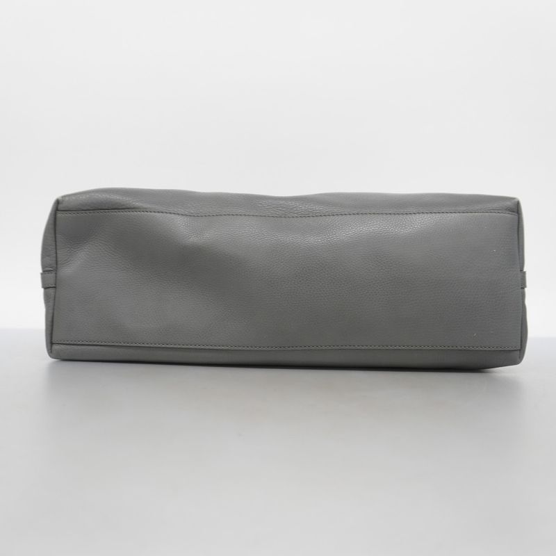 Gucci Tote Bag 380118 Leather Grey Chien Pan Gold Hardware Women's