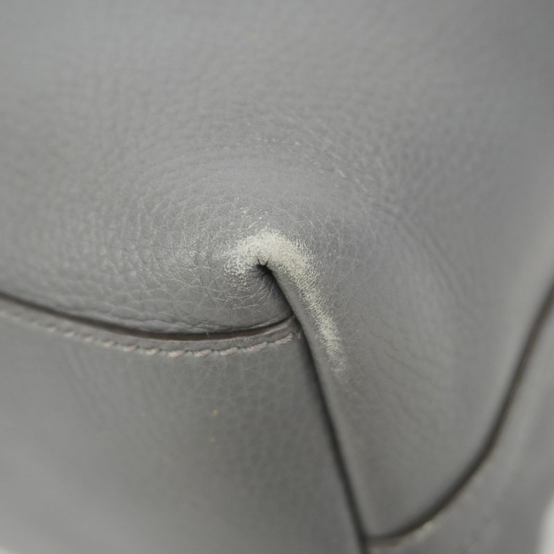 Gucci Tote Bag 380118 Leather Grey Chien Pan Gold Hardware Women's