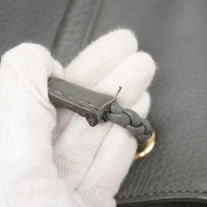 Gucci Tote Bag 380118 Leather Grey Chien Pan Gold Hardware Women's