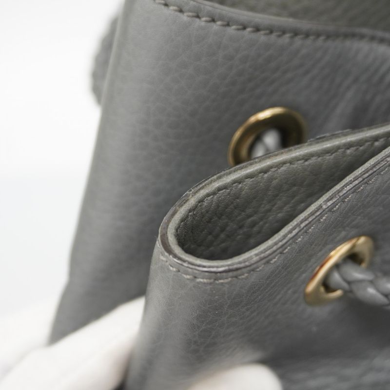 Gucci Tote Bag 380118 Leather Grey Chien Pan Gold Hardware Women's