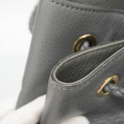 Gucci Tote Bag 380118 Leather Grey Chien Pan Gold Hardware Women's