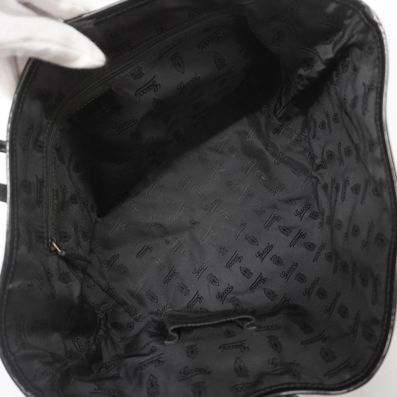 Gucci Tote Bag GG Canvas 211976 Canvas Black Chien Pan Gold Hardware Women's