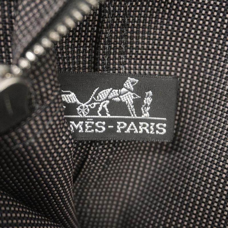 Hermes Tote Bag Her Line PM Canvas Black Gray Silver Hardware Women