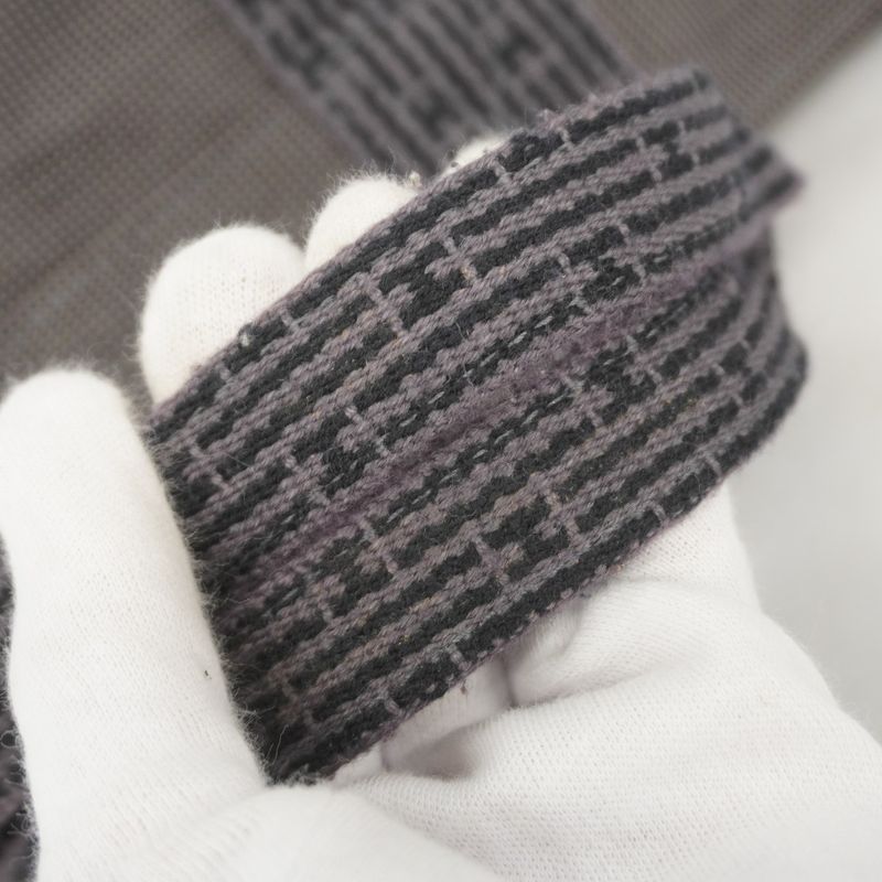 Hermes Tote Bag Her Line PM Canvas Black Gray Silver Hardware Women