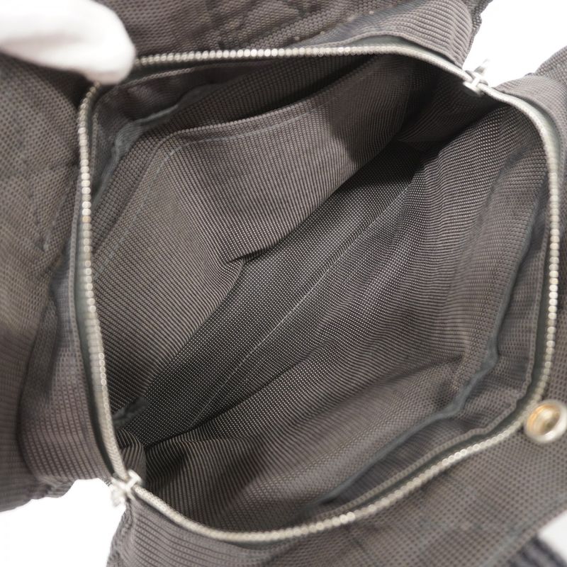 Hermes Tote Bag Her Line PM Canvas Black Gray Silver Hardware Women