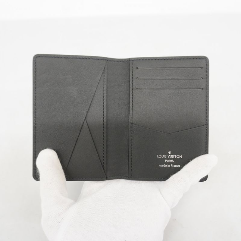 Louis Vuitton Card Case Damierasch Epi XL Organizer Duposhe M82822 Black White