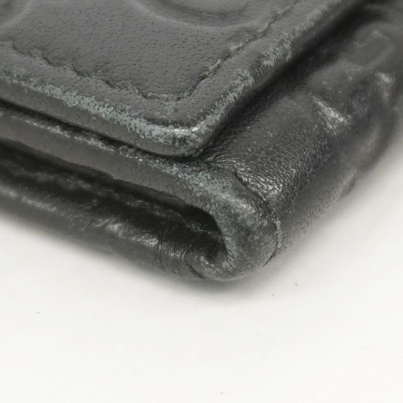 Gucci Business Card Holder Guccissima 120965 Leather Black Silver Hardware Men