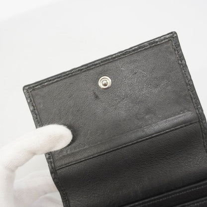 Gucci Business Card Holder Guccissima 120965 Leather Black Silver Hardware Men