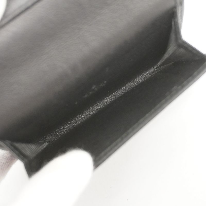 Gucci Business Card Holder Guccissima 120965 Leather Black Silver Hardware Men