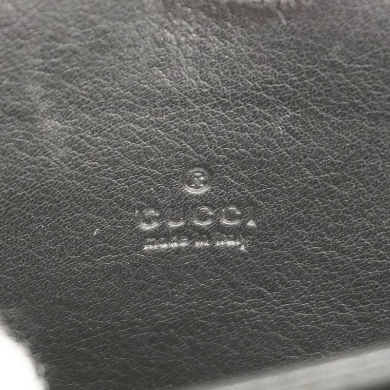 Gucci Business Card Holder Guccissima 120965 Leather Black Silver Hardware Men