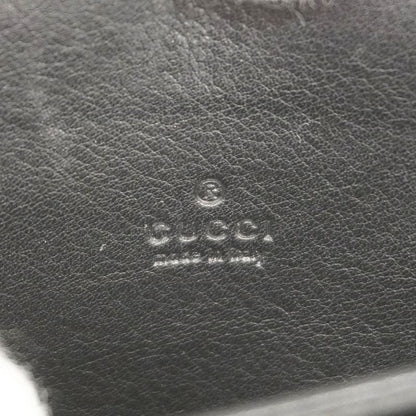 Gucci Business Card Holder Guccissima 120965 Leather Black Silver Hardware Men