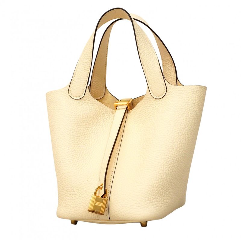 Hermes Handbag Picotin Lock PM Taurillon Cles Mans Nata Gold Hardware B