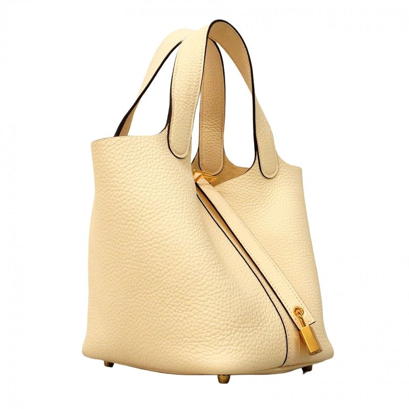 Hermes Handbag Picotin Lock PM Taurillon Cles Mans Nata Gold Hardware B