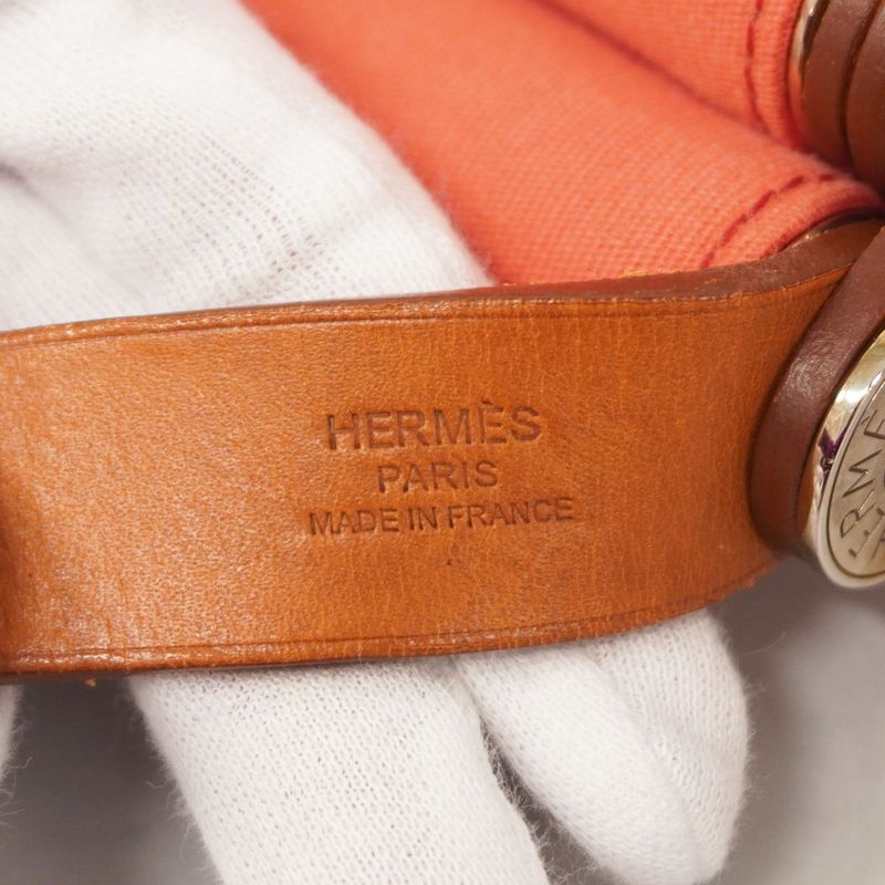 Hermes Handbags Cabas Qu'elan PM Toile Officier Pink Silver Hardware □N