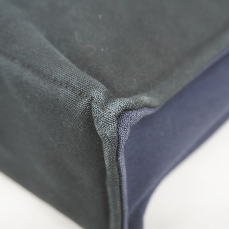 Hermes Tote Bag Fourre Tout MM Canvas Navy Silver Hardware Men Women Unisex