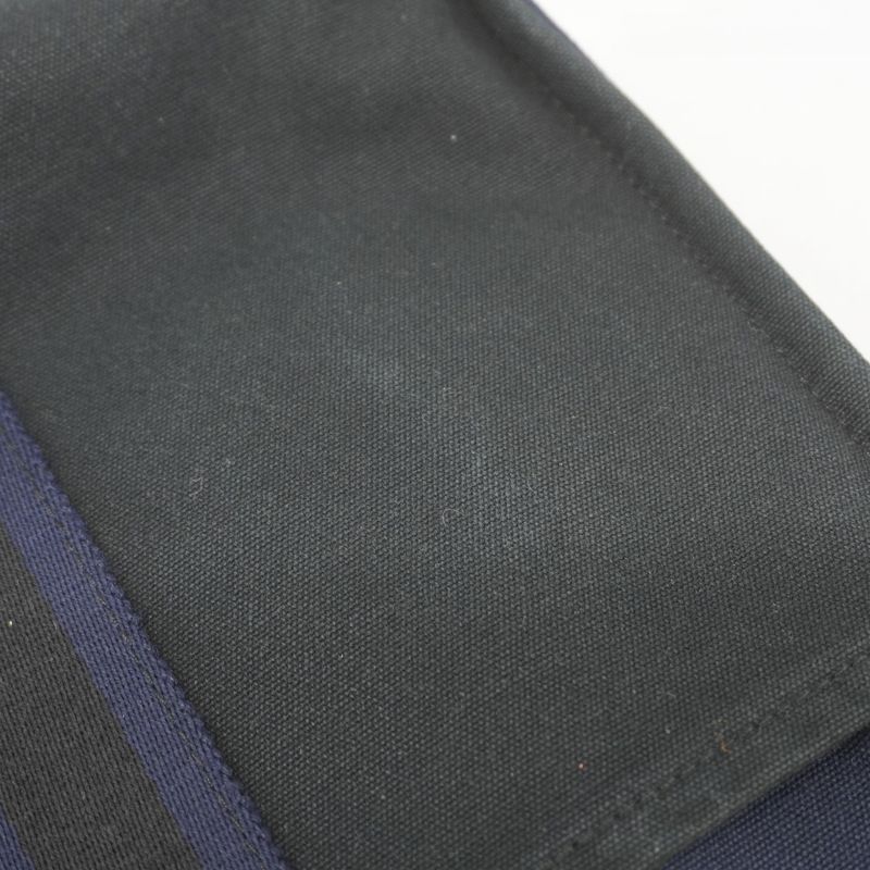 Hermes Tote Bag Fourre Tout MM Canvas Navy Silver Hardware Men Women Unisex