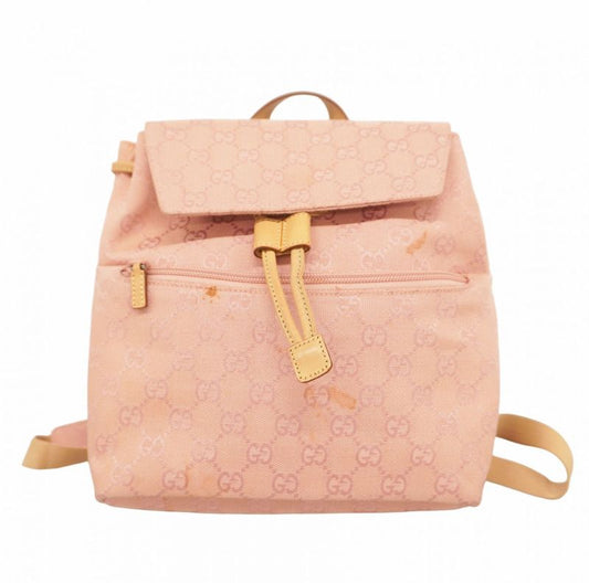Gucci Backpack Daypack GG Canvas 003 0242 Canvas Pink Silver Hardware Women