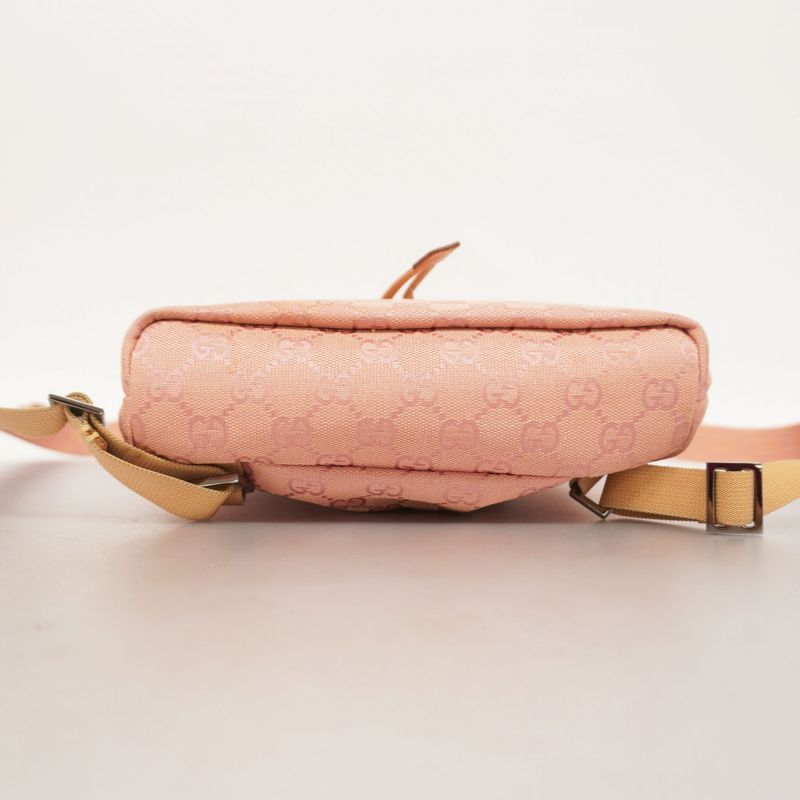 Gucci Backpack Daypack GG Canvas 003 0242 Canvas Pink Silver Hardware Women