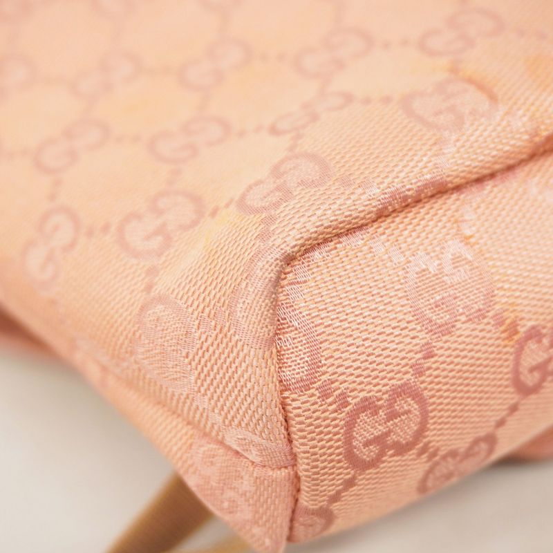 Gucci Backpack Daypack GG Canvas 003 0242 Canvas Pink Silver Hardware Women