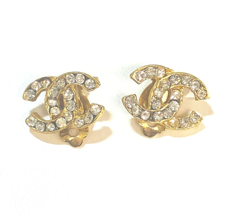 Chanel COCO Mark Rhinestone Ear Ring : Y3178