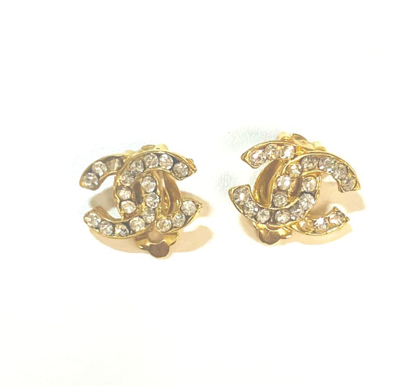 Chanel COCO Mark Rhinestone Ear Ring : Y3178