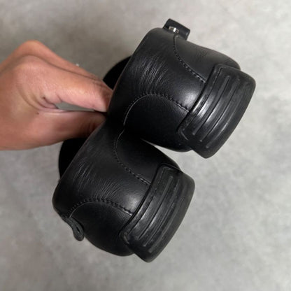 Christian Dior Trotter Logo Plate Driving Shoes Canvas Leather Loafers Black